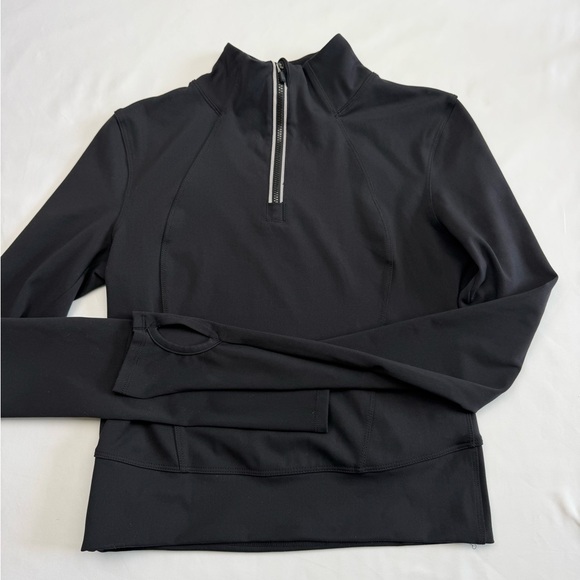 90 Degree By Reflex Cropped Athletic Top S Black Thumbhole Workout Jacket - Picture 7 of 11